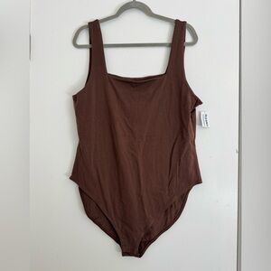 Old Navy Brown Tank Bodysuit with Square Neck - NEW WITH TAGS
